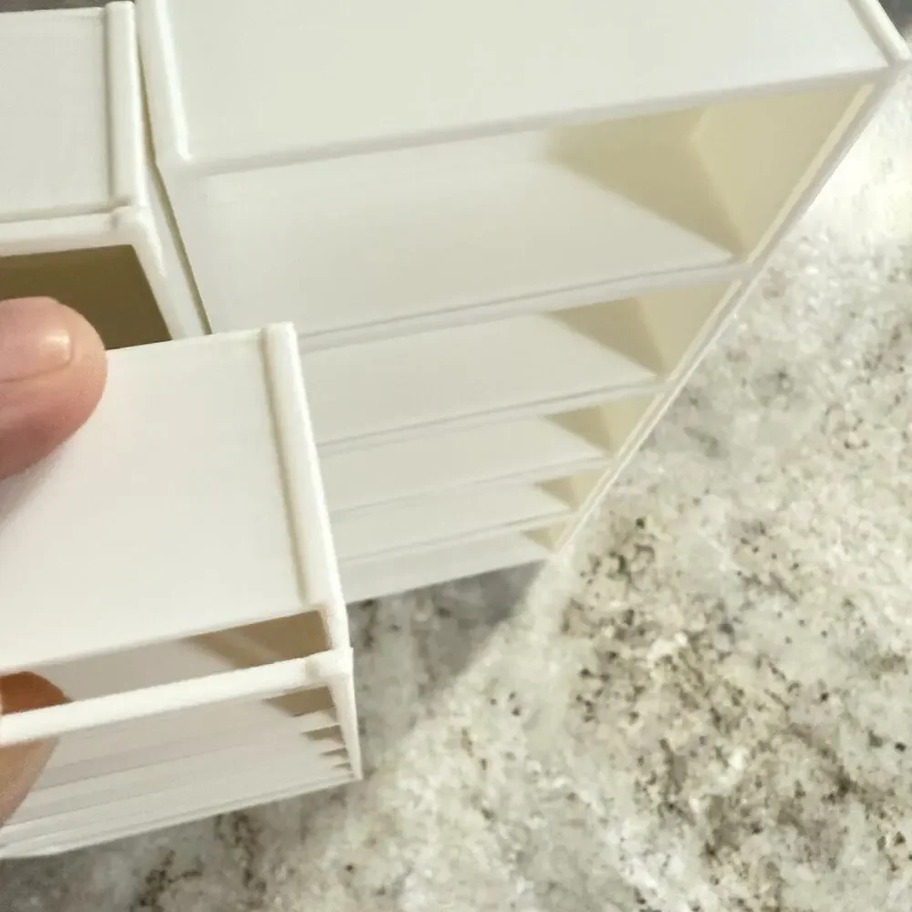 Lot of 3 Mini IKEA Billy Style Bookshelves 1:10 Scale White 5 Shelf Set
